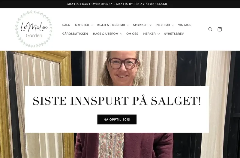 Forsiden av lemalou.no